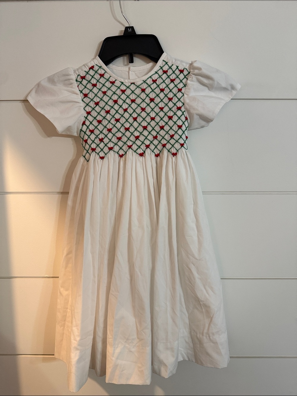 Phoenix & Ren by Remember Nguyen White Smocked Dress Holiday Christmas